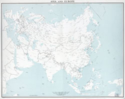 Szczegółowa stara mapa polityczna Europy i Azji o dużym formacie - 1967.