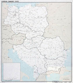 Szczegółowa stara mapa europejskich państw komunistycznych - 1963.