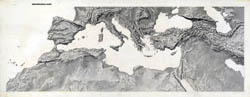 Szczegółowa mapa reliefowa basenu Morza Śródziemnego.